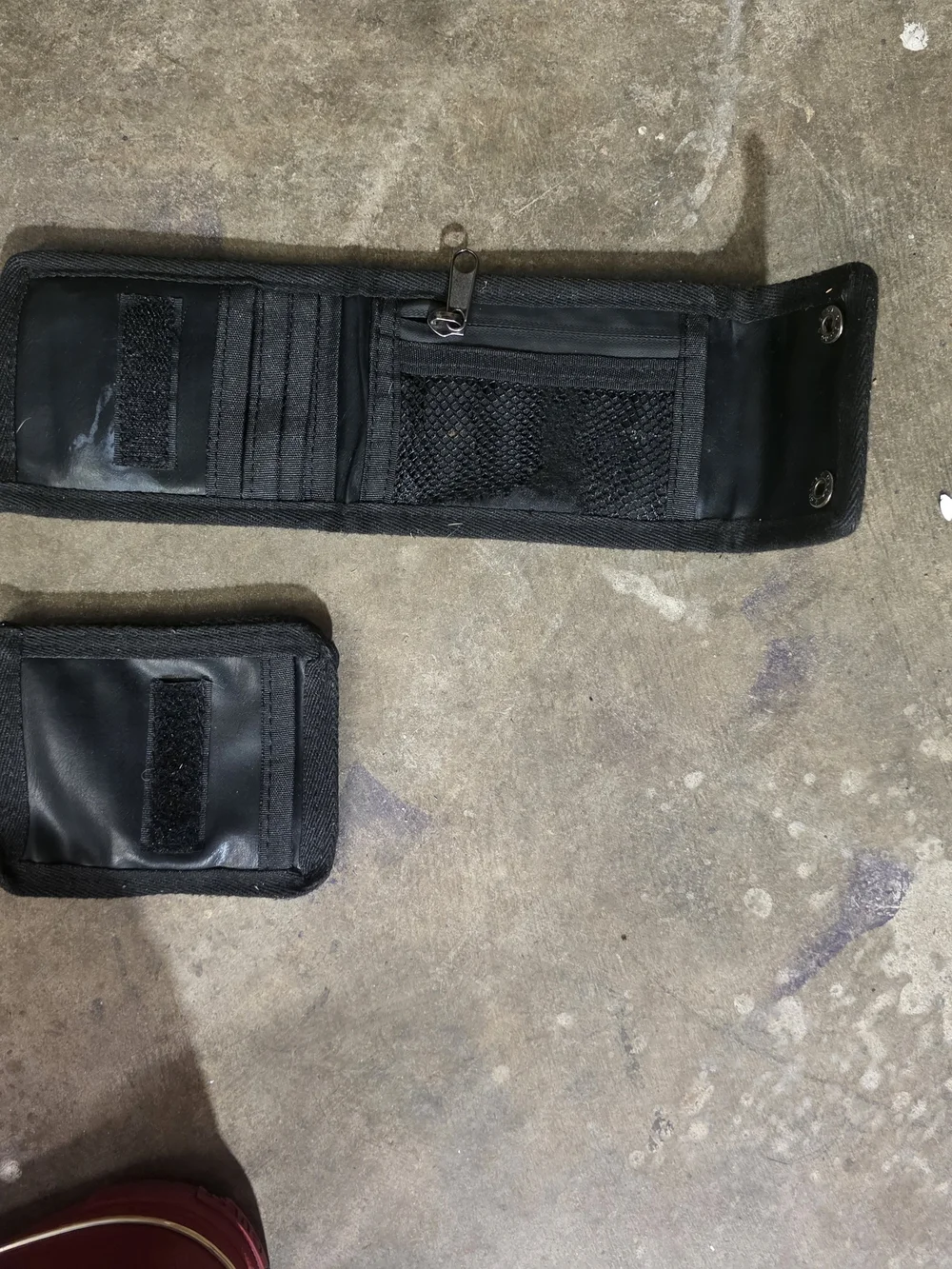 Black Lanyard Wallet With Velcro Passcase & Snap Closure
